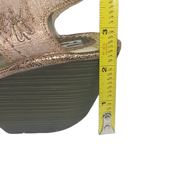 Fly London Women's Yifa Gold Lace Up Wedge Sandal Size 38 US 7.5/8 - Picture 12 of 13